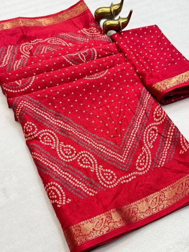 Vastrangan bandhani print saree at wholesale price